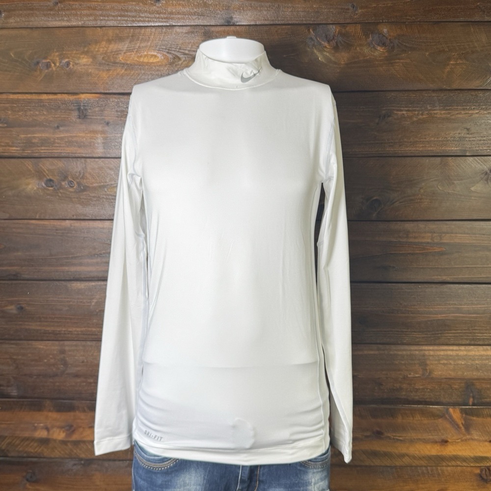 Nike Golf Tour Performance Dri Fit Shirt Mens S Mock Neck White Long Sleeve - Picture 4 of 16